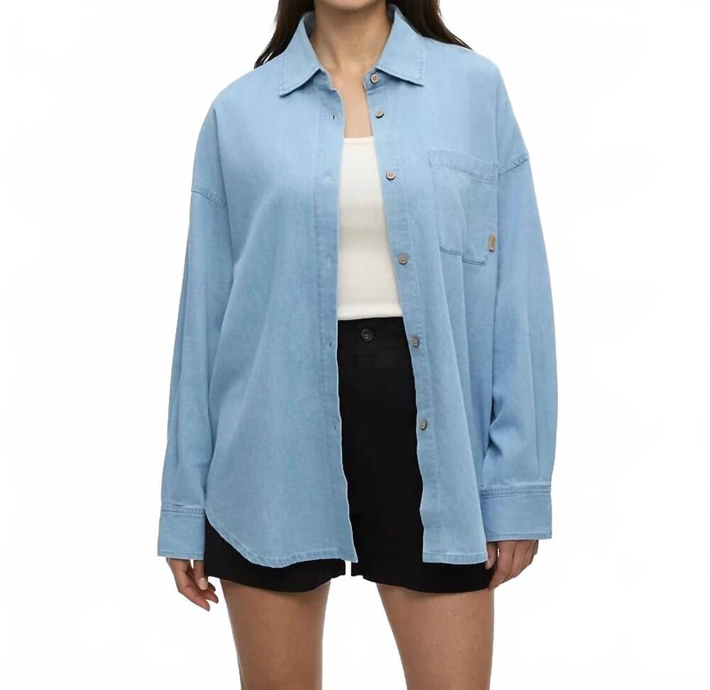 NEW TENTREE chambray west end shirt in light wash